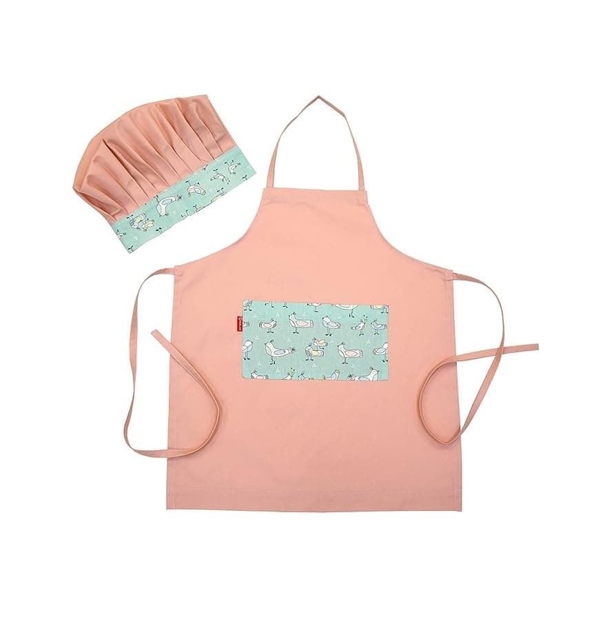 Conjunto cocina infantil rosa pájaros - Imagen 1